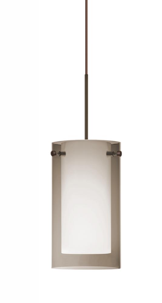 Besa Pendant Pahu 4 Bronze Transparent Smoke/Opal 1x35W Halogen