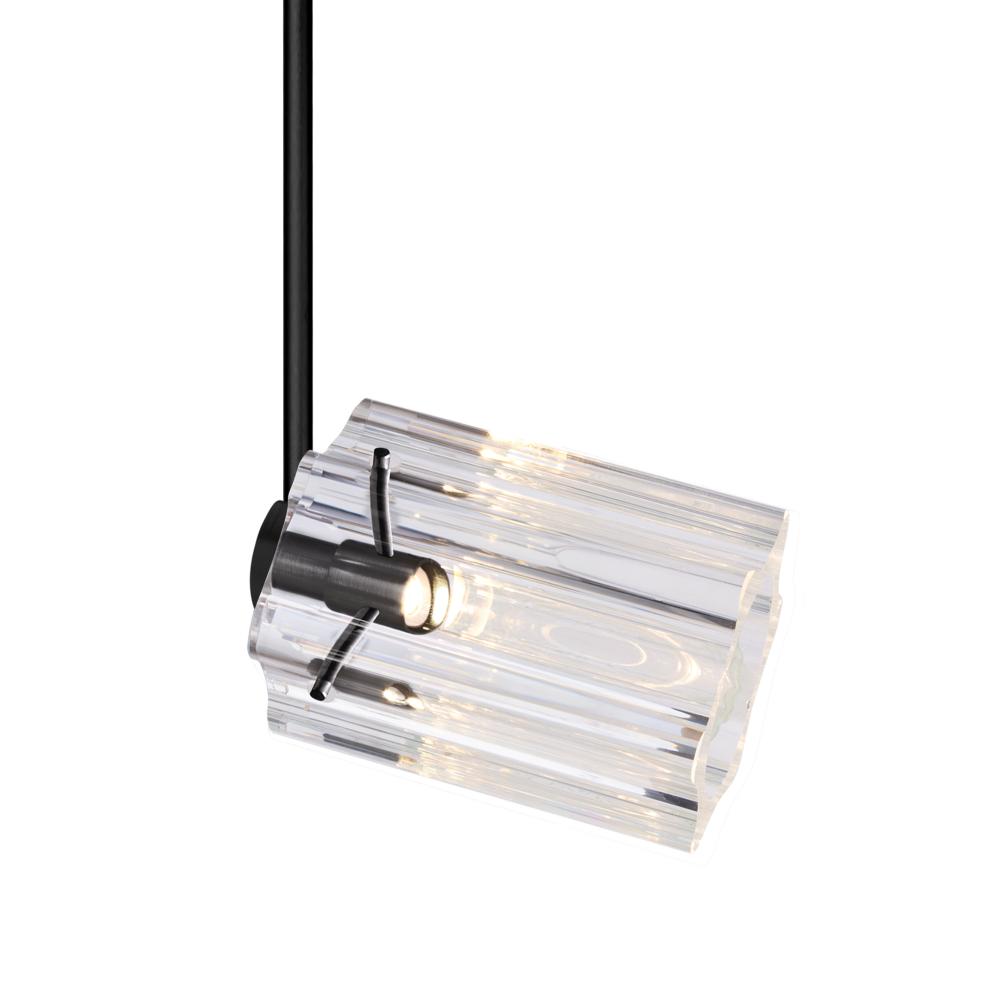 Besa Ice 4 Spotlight with 18" stem, Clear Glass, Black Finish, 1x35W MAX GY6.35 Base