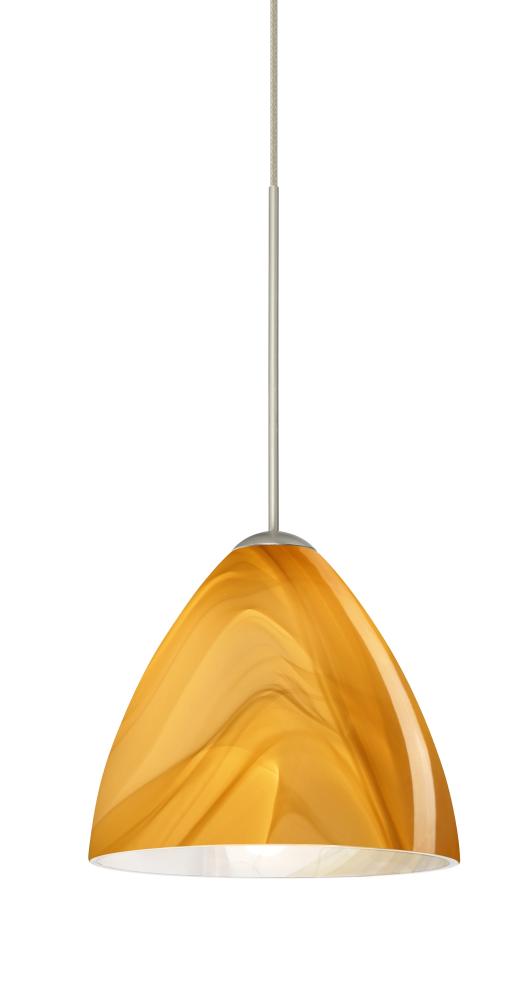 Besa Pendant For Multport Canopy Mia Satin Nickel Honey 1x5W LED