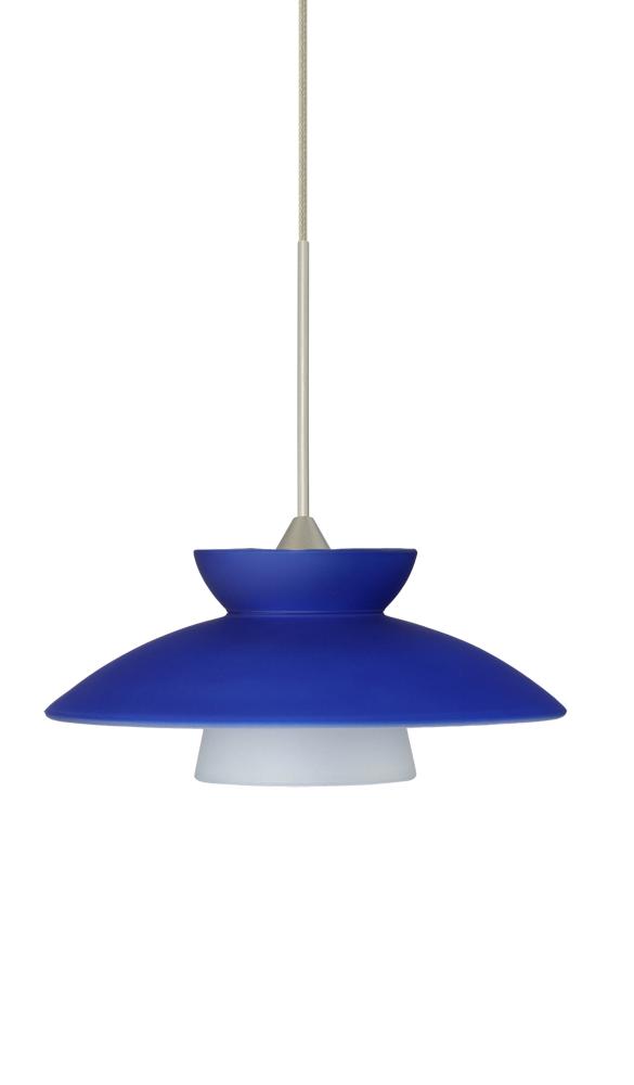 Besa Pendant For Multiport Canopy Trilo 7 Satin Nickel Blue Matte 1x50W Halogen