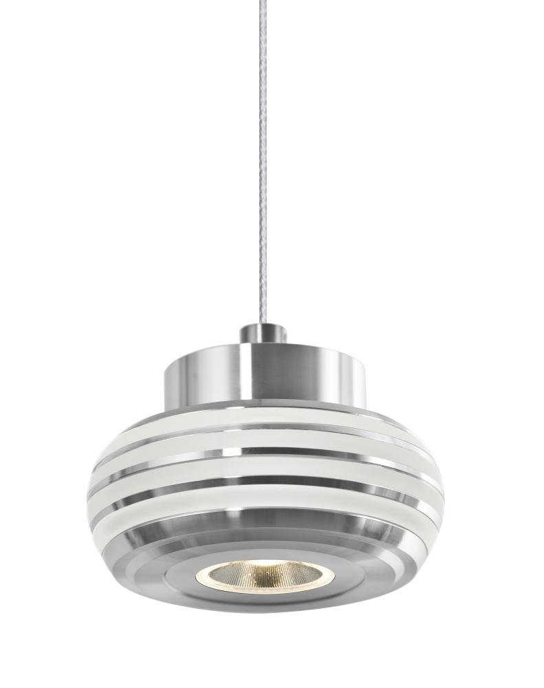 Besa, Flower Cord Pendant For Multiport Canopy, Clear/Clear, Satin Nickel Finish, 1x3
