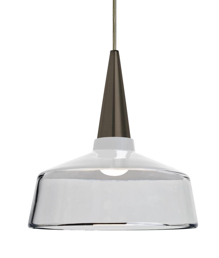 Baron 10 Cord Pendant for Mulitport Canopy, White/Clear, Bronze Finish, 1x60W Medium base