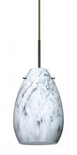 Besa Lighting 1BC-1713MG-LED-BR - Besa Pendant Pera 6 Bronze Marble Grigio 1x5W LED