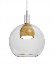 Besa Lighting 1JC-BENJICLMD-LED-SN - Besa, Benji Cord Pendant, Clear/Medium, Satin Nickel Finish, 1x9W LED