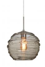 Besa Lighting 1JT-462702-EDIL-SN - Besa Wave 10 Pendant Satin Nickel Smoke 1x8W LED Filament