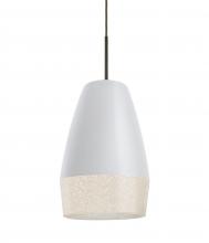 Besa Lighting 1JT-ABU12WH-LED-BR - Besa, Abu 12 Cord Pendant, White/Glitter, Bronze Finish, 1x9W LED