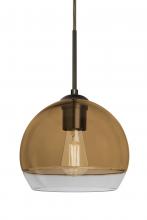 Besa Lighting 1JT-ALLY8AM-EDIL-BR - Besa, Ally 8 Cord Pendant, Amber/Clear, Bronze Finish, 1x5W LED Filament