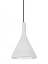 Besa Lighting 1JT-GALAWH-LED-BR - Besa Gala Pendant, White, Bronze Finish, 1x9W LED