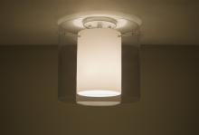 Besa Lighting 1KM-S18407-LED-SN - Besa Ceiling Pahu 12 Satin Nickel Transparent Smoke/Opal 1x11W LED