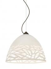 Besa Lighting 1KX-KIEVWH-BR - Besa Kiev Pendant, White, Bronze Finish, 1x60W Medium Base