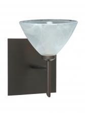 Besa Lighting 1SW-174352-BR-SQ - Besa Wall With SQ Canopy Domi Bronze Marble 1x40W G9