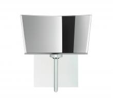 Besa Lighting 1SW-6773MR-LED-CR-SQ - Besa Groove Wall With SQ Canopy 1SW Mirror-Frost Chrome 1x5W LED