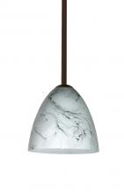 Besa Lighting 1TT-4470MG-BR - Besa Vila Stem Pendant Bronze Marble Grigio 1x60W Medium Base