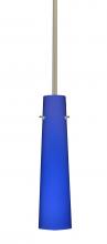 Besa Lighting 1TT-5674CM-HAL-SN - Besa Camino Stem Pendant Satin Nickel Cobalt Blue Matte 1x40W Halogen