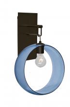 Besa Lighting 1WP-PLATOBL-BR-NI - Besa, Plato Wall Pendant, Blue, Bronze Finish, 1x60W Medium Base