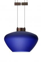 Besa Lighting 1XA-541087-BR - Besa Pendant Peri Bronze Blue Matte 1x50W Halogen