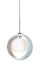 Besa Lighting 1XC-4293SF-BR - Besa Pendant Pogo Bronze White/Inner Silver 1x35W Halogen