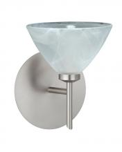 Besa Lighting 1SW-174352-LED-SN - Besa Wall Domi Satin Nickel Marble 1x5W LED