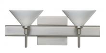 Besa Lighting 2SW-282453-LED-SN-SQ - Besa Wall With SQ Canopy Kona Satin Nickel White Starpoint 2x5W LED