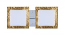 Besa Lighting 2WS-7735GF-LED-CR - Besa Wall Alex Chrome Opal/Gold Foil 2x5W LED