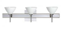 Besa Lighting 3SW-174307-CR-SQ - Besa Wall With SQ Canopy Domi Chrome White 3x40W G9