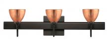 Besa Lighting 3SW-1758CF-BR-SQ - Besa Divi Wall With SQ Canopy 3SW Copper Foil Bronze 3x40W G9