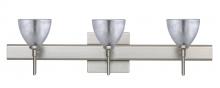 Besa Lighting 3SW-1758SF-LED-SN-SQ - Besa Divi Wall With SQ Canopy 3SW Silver Foil Satin Nickel 3x5W LED