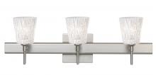 Besa Lighting 3SW-5125GL-SN-SQ - Besa Wall With SQ Canopy Nico 4 Satin Nickel Glitter Stone 3x40W G9