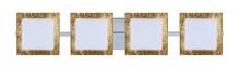 Besa Lighting 4WS-7735GF-CR - Besa Wall Alex Chrome Opal/Gold Foil 4x50W G9