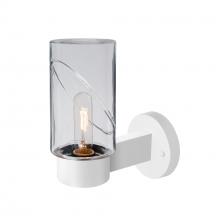 Besa Lighting BLINKCL-WALL-WH - Blink Outdoor Sconce, Clear/Clear, White Finish, 1x60W Medium Base