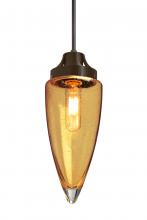 Besa Lighting J-SULUAM-EDIL-BR - Besa, Sulu Cord Pendant For Multiport Canopy, Amber Bubble, Bronze Finish, 1x4W LED F