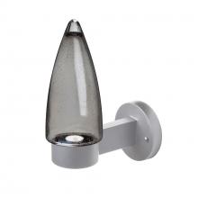 Besa Lighting SULUSM-WALL-LED-SL - Sulu Outdoor Sconce, Smoke Bubble, Silver Finish, 1x4W LED