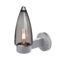 Besa Lighting SULUSM-WALL-SL - Sulu Outdoor Sconce, Smoke Bubble, Silver Finish, 1x60W Medium Base