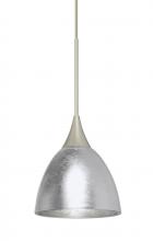 Besa Lighting X-1758SF-SN - Besa Divi Pendant, Silver Foil, Satin Nickel, 1x50W Gy6.35