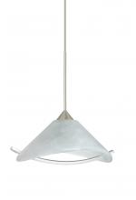 Besa Lighting X-181304-LED-SN - Besa Pendant For Multport Canopy Hoppi Satin Nickel Marble/Clear 1x3W LED