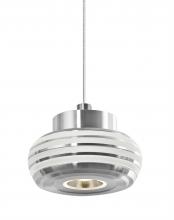 Besa Lighting X-FLOW00-CLCL-LED-SN - Besa, Flower Cord Pendant For Multiport Canopy, Clear/Clear, Satin Nickel Finish, 1x3