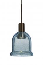 Besa Lighting X-KIBABL-LED-BR - Besa, Kiba Cord Pendant For Multiport Canopy, Blue Bubble, Bronze Finish, 1x3W LED