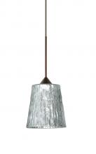 Besa Lighting XP-5125SF-BR - Besa Pendant Nico 4 Bronze Stone Silver Foil 1x35W Halogen