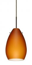 Besa Lighting 1BC-171380-BR - Besa Pendant Pera 6 Bronze Amber Matte 1x50W Candelabra