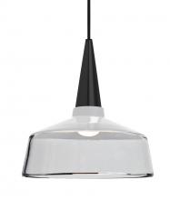 Besa Lighting J-BARON10WH-BK - Baron 10 Cord Pendant for Mulitport Canopy, White/Clear, Black Finish, 1x60W Medium base