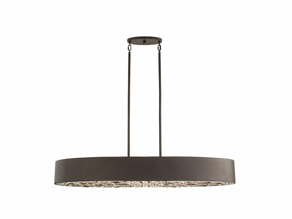 Azores 6-Light Linear Chandelier in Black Cashmere