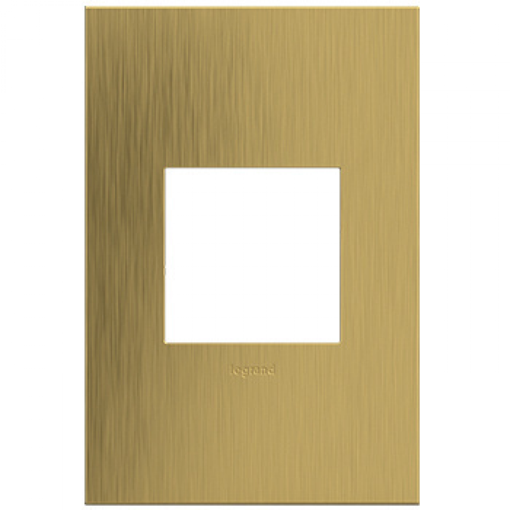 adorne® Brushed Satin Brass One-Gang Screwless Wall Plate