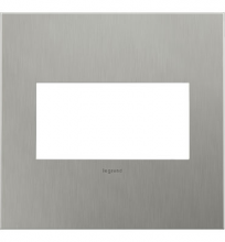 Legrand AWC2GBS4 - Adorne® Brushed Stainless Steel Two-Gang Screwless Wall Plate