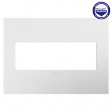 Legrand AWP3GWH4 - adorne® Gloss White Three-Gang Screwless Wall Plate with Microban®