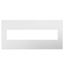 Legrand AWP5GWHW1 - Adorne® Gloss White-on-White Five-Gang Screwless Wall Plate with Microban®