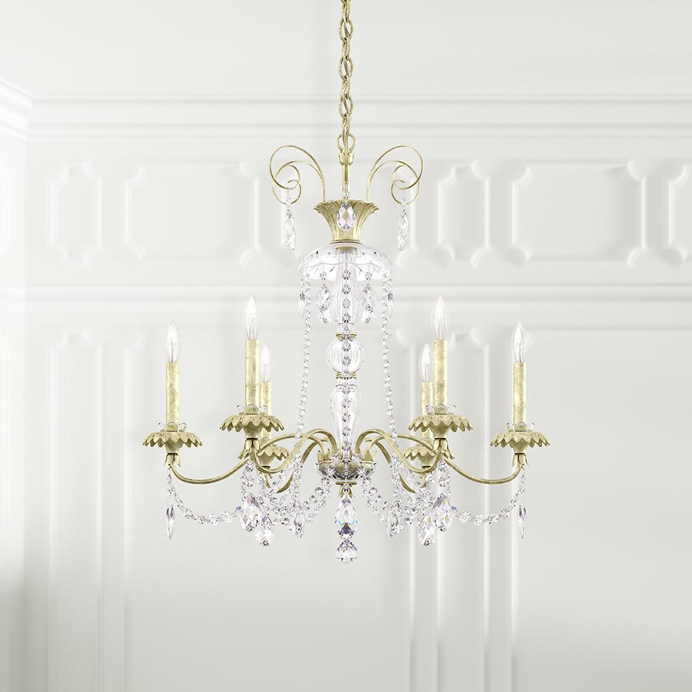 Helenia 6 Light 120V Chandelier in Antique Silver with Clear Heritage Handcut Crystal