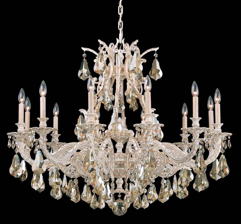 Sophia 12 Light 120V Chandelier in Antique Silver with Clear Heritage Handcut Crystal