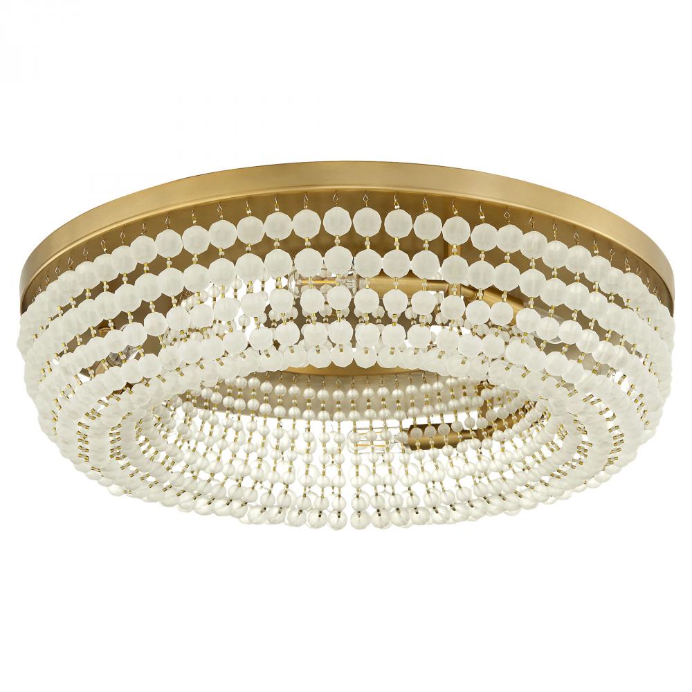 Ophelia 6 Light Flush Mount Aged Brass