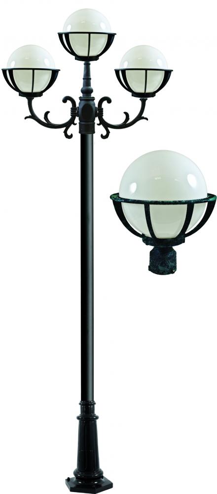 CAST ALUM 10" GLOBE POST LIGHT FIX 3 X 13W DL-S13-GU24