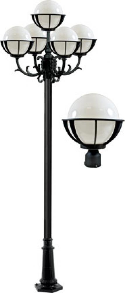 CAST ALUM 10" GLOBE POST LIGHT FIX 5 X LED 9W 85-265V